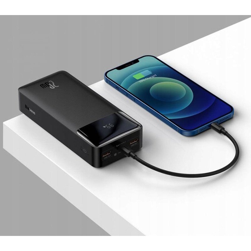 Повербанк Baseus Bipow PPBD050401 30000mAh 20W Black із швидким зарядом Quick Charge 3.0 и PD