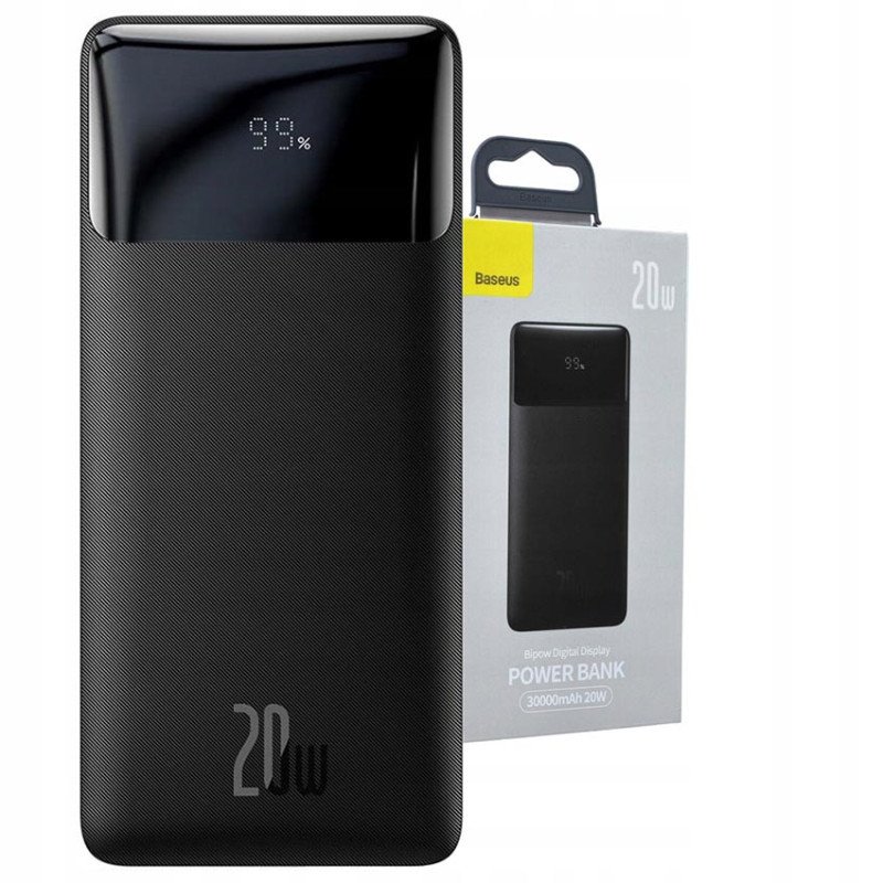 Повербанк Baseus Bipow PPBD050401 30000mAh 20W Black із швидким зарядом Quick Charge 3.0 и PD
