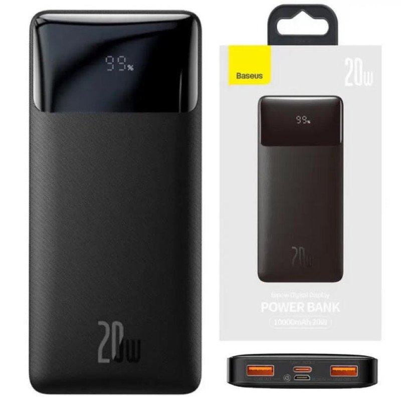 Повербанк Bipow PPDML-L01 20W 10000mAh із швидким зарядом Quick Charge 3.0 и PD 18W - колір чорний