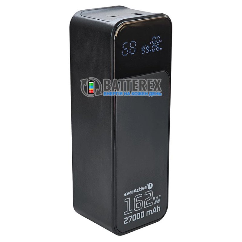 Мощный повербанк everActive EB-27Q Ultra 27000 mAh 162W PD 140W для ноутбука, планшета, смартфона