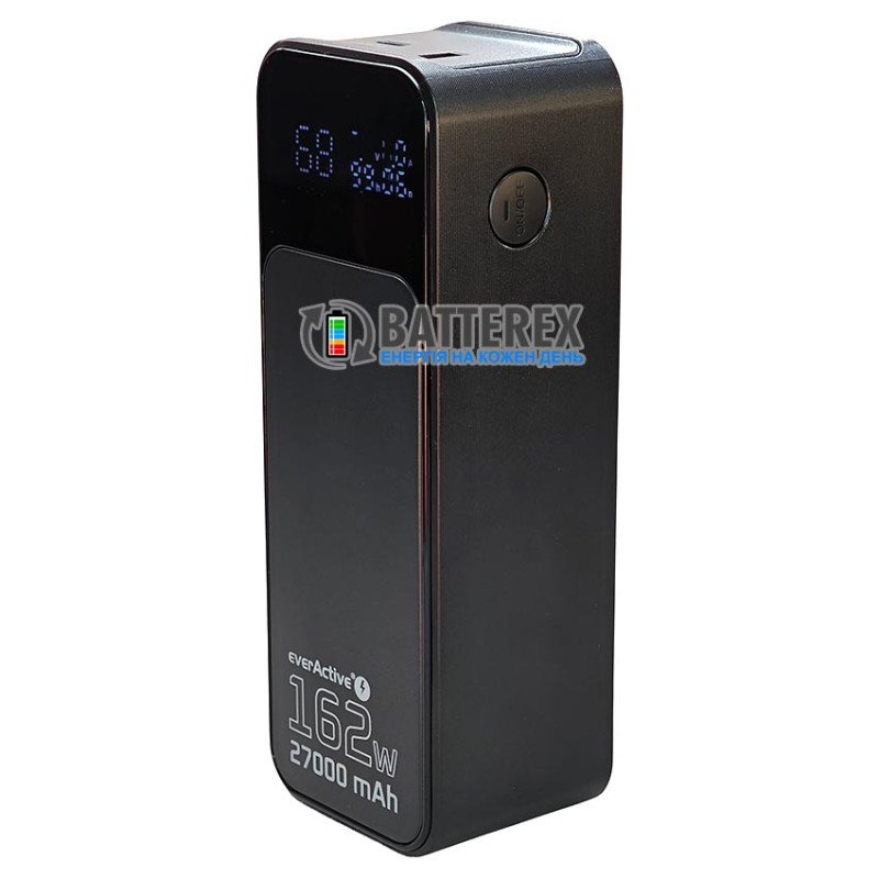 Мощный повербанк everActive EB-27Q Ultra 27000 mAh 162W PD 140W для ноутбука, планшета, смартфона