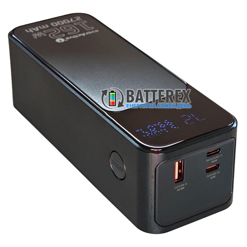 Мощный повербанк everActive EB-27Q Ultra 27000 mAh 162W PD 140W для ноутбука, планшета, смартфона