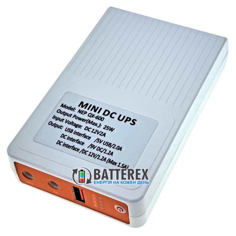 Mini UPS Powerbank для роутеров NEP QX-600 5V/9V/12V 25W 8800mah 220/12V
