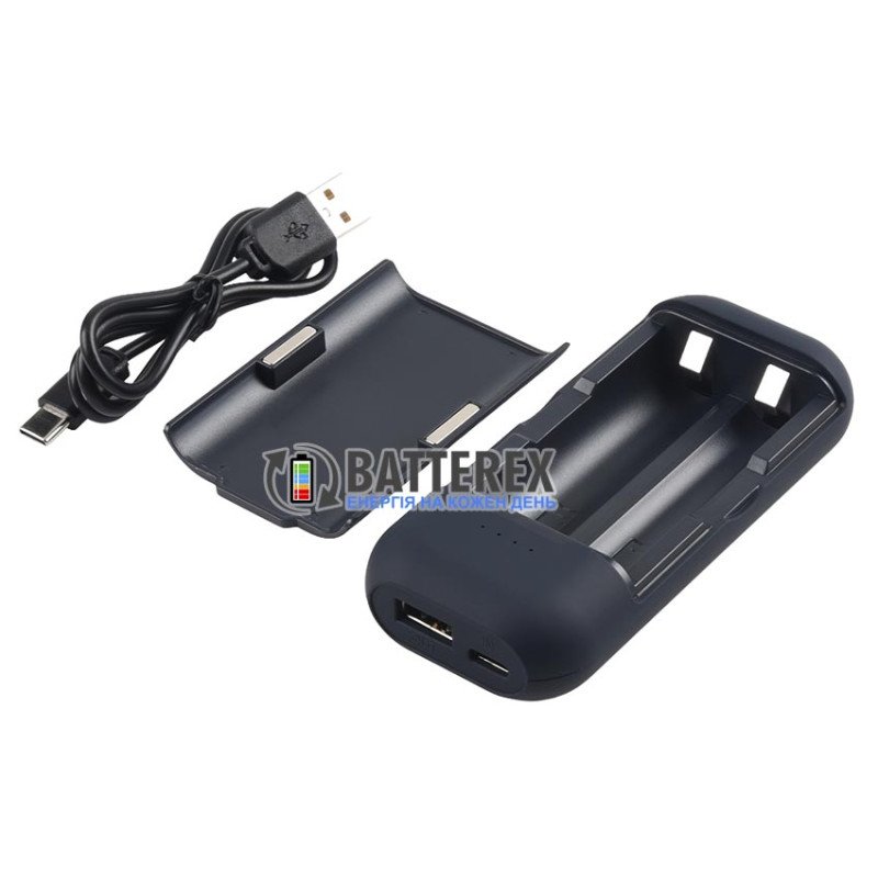 Повербанк Power Bank Case DLG-C2 Black на 2 акумулятори 18650 із магнітною крышкою