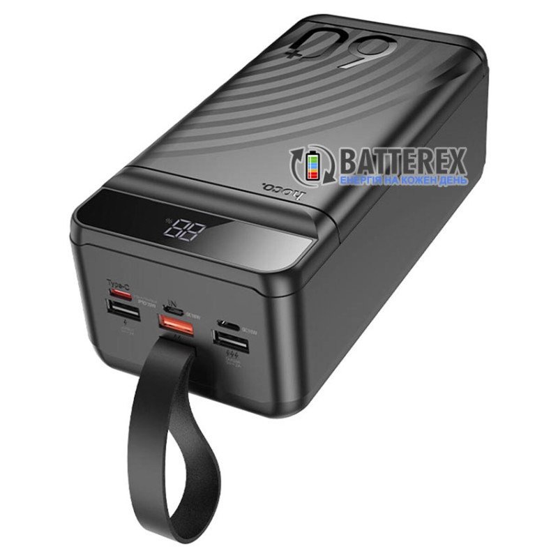 Повербанк HOCO J123C Element 60000mAh 22.5W, підтримка швидкого заряду QC3.0 та PD 20W, вбудована LED-лампа