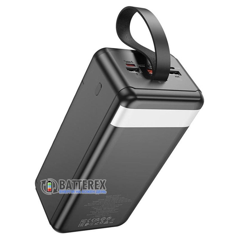 Повербанк HOCO J123C Element 60000mAh 22.5W, підтримка швидкого заряду QC3.0 та PD 20W, вбудована LED-лампа
