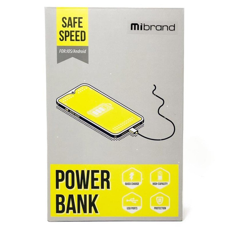 Повербанк Mibrand Extreme MI20K/S4W 20000mAh 15W Solar Charger PowerBank із сонячною панеллю, вбудованними кабелями та ліхтариком
