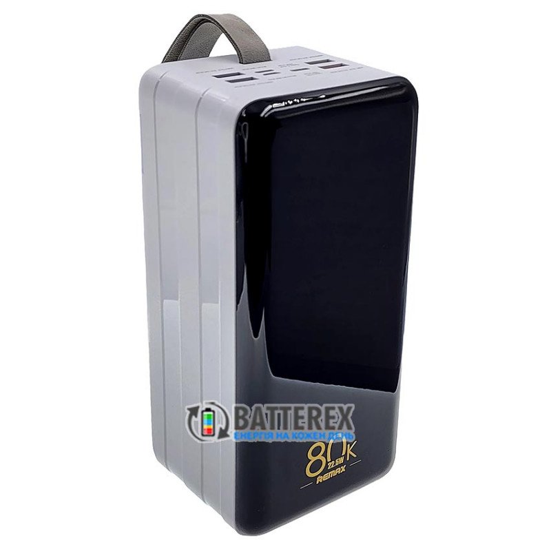 Повербанк Remax Chinen Series RPP-291 80000mAh 22.5W, поддержка быстрого заряда QC3.0 и PD 20W, встроенная LED-лампа