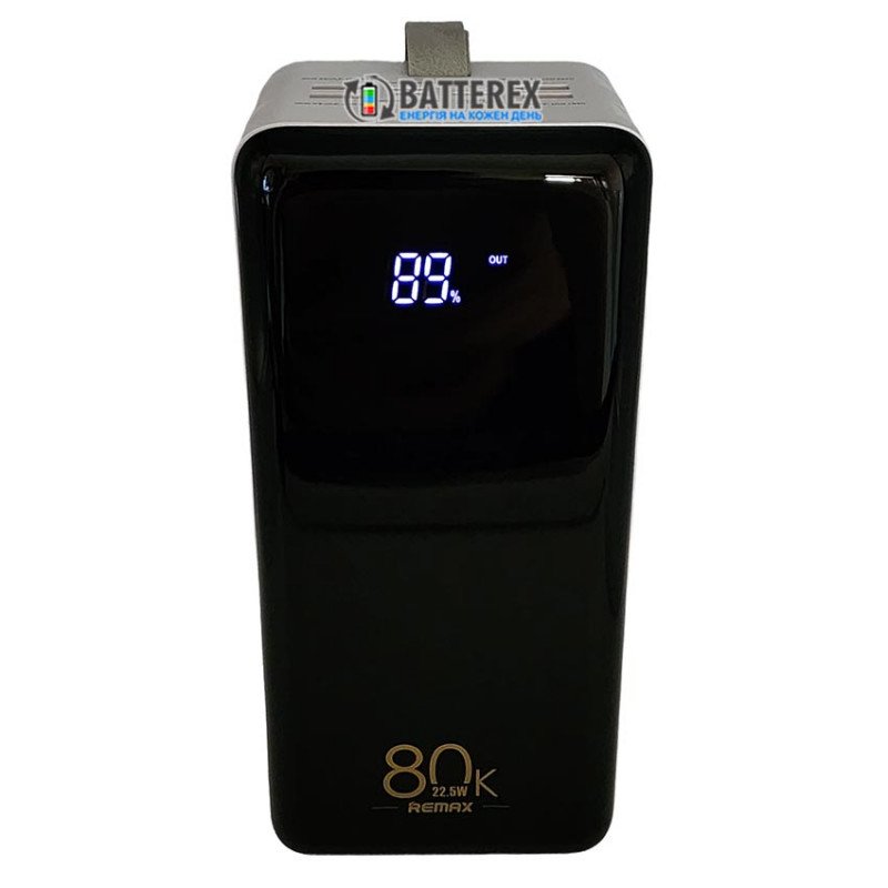 Повербанк Remax Chinen Series RPP-291 80000mAh 22.5W, поддержка быстрого заряда QC3.0 и PD 20W, встроенная LED-лампа