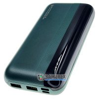 Повербанк REMAX Kiren Series RPP-180 20000mAh Green 22.5W, 2xUSB, Type-C, microUSB, функции быстрого заряда QC3.0 и PD