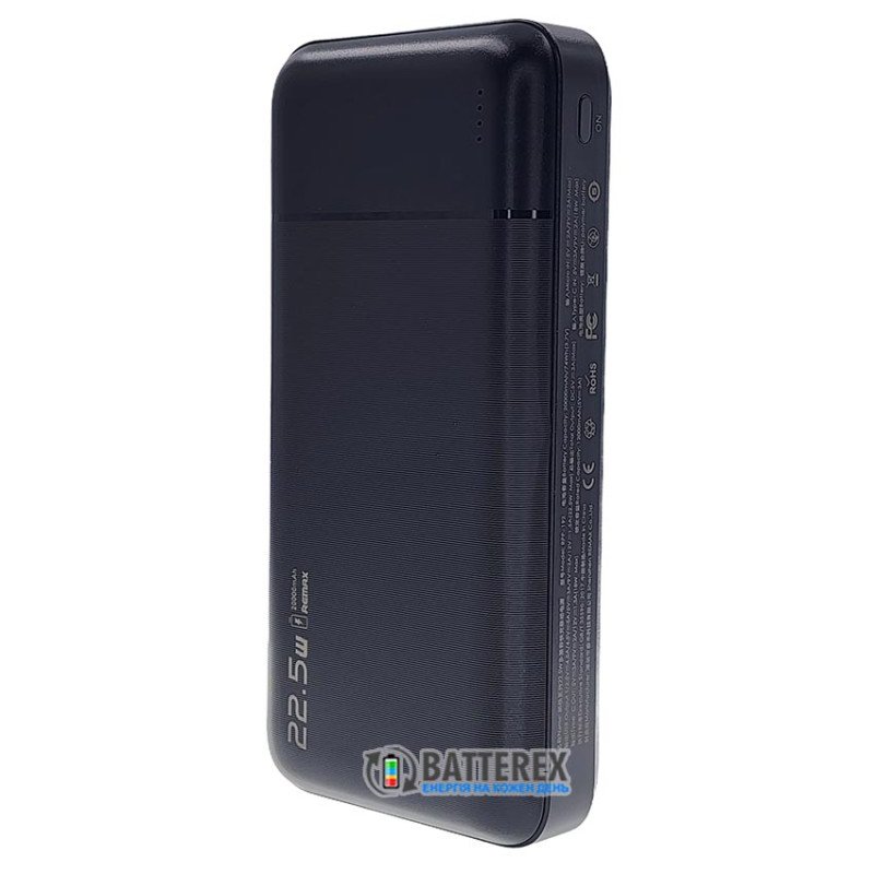 Повербанк REMAX Lango2 Series RPP-192 20000mAh Black 22.5W, підтримка швидкого заряду QC3.0 та PD