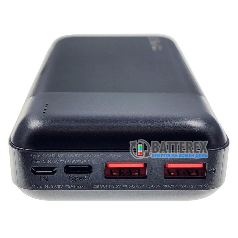 Повербанк REMAX Lango2 Series RPP-192 20000mAh Black 22.5W, підтримка швидкого заряду QC3.0 та PD