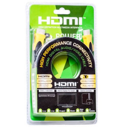 Кабель HDMI - HDMI, 1.5м, Gold Plated, 1.3V, Nylon, Double ferrites, Blister