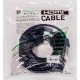 Видeo кабель HDMI - HDMI, 15м, позолоченные коннекторы, 1.4V, Nylon, Double ferrites