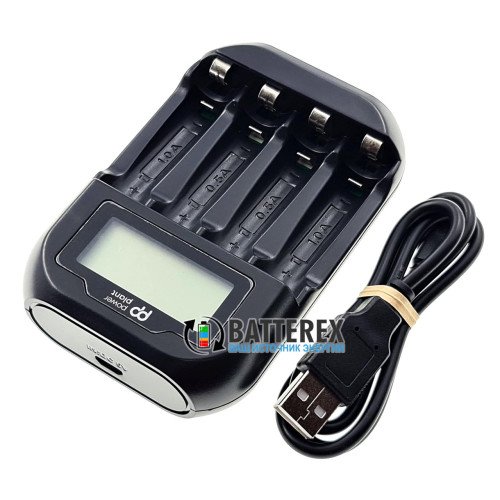 PowerPlant PP-UN4 - usb-зарядное устройство на 4 АА/ААА аккумулятора с дисплеем