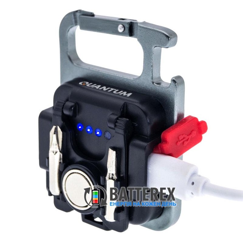 Ліхтар брелок Quantum Diamond QM-WF254-CB 5W 420lm 500mAh Type-C з карабіном, складана підставка, відкривашка, різьба під штатив, 2 викрутки, зарядка від USB Type-C