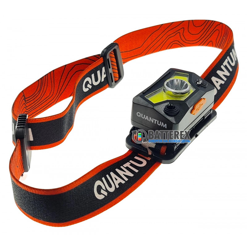 Ліхтар сенсорний кемпінговий та налобний Quantum Master QM-FL4020 із білим та червоним світлом та зарядкою від micro-USB