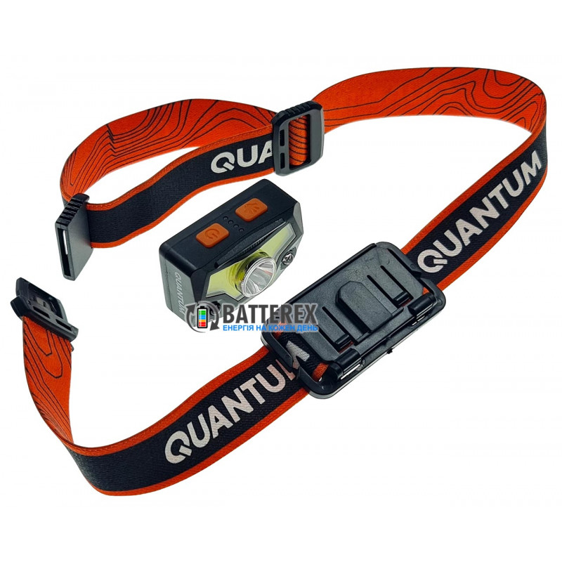 Ліхтар сенсорний кемпінговий та налобний Quantum Master QM-FL4020 із білим та червоним світлом та зарядкою від micro-USB