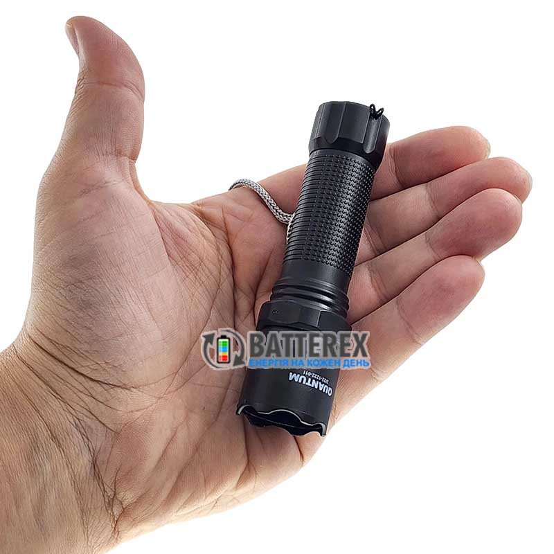 Кишеньковий ліхтарик Quantum Minik Black QM-FL1040 із захистом від дощу та зарядкою від USB