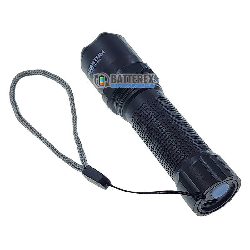 Кишеньковий ліхтарик Quantum Minik Black QM-FL1040 із захистом від дощу та зарядкою від USB