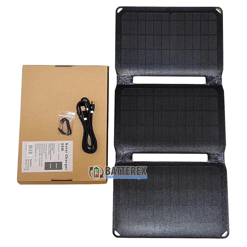Сонячна батарея Soshine 20W Solar Panel на 2 порти USB 5V 2.1A