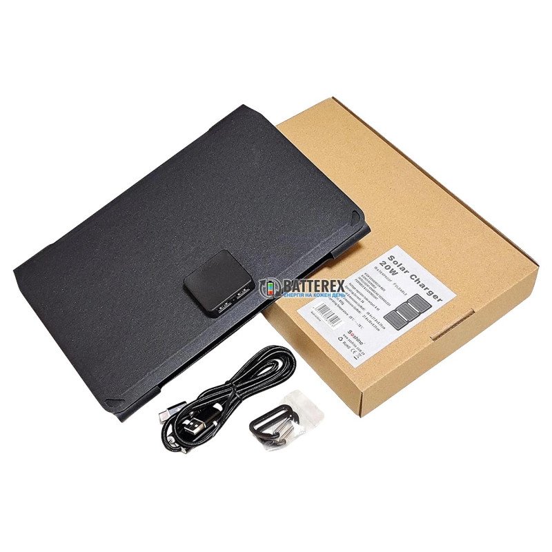 Сонячна батарея Soshine 20W Solar Panel на 2 порти USB 5V 2.1A