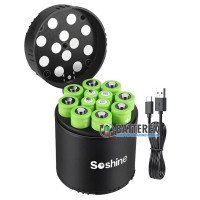 Soshine C12-1.5V USB-C - зарядний пристрій на 8 AA та 4 AAA Li-ion 1.5V, живлення від USB Type-C