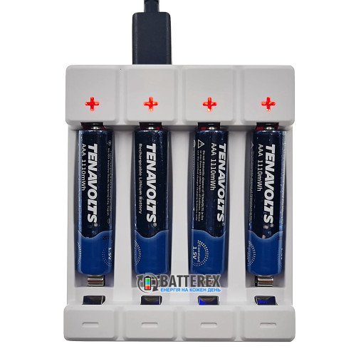 Soshine Chocolate-1.5V зарядное устройство на 4 AA и AAA Li-ion 1.5V + 4 аккумулятора AAA Li-ion Tenavolts 1110mWh 1.5V