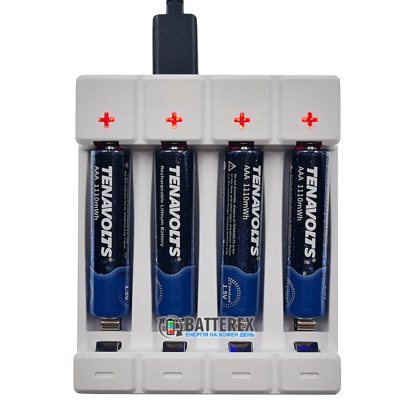 Комплект Зарядное устройство Soshine Chocolate-1.5V и 4 аккумулятора AAA Li-ion Tenavolts 1110mWh 1.5V