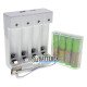 Фирменный комплект: Soshine Chocolate-1.5V зарядное устройство на 4 AA Li-ion, 4 аккумулятора AAA Li-ion 1.5V Soshine 1100mWh, бокс для аккумуляторов