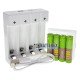 Фирменный комплект: Soshine Chocolate-1.5V зарядное устройство на 4 AA Li-ion, 4 аккумулятора AAA Li-ion 1.5V Soshine 1100mWh, бокс для аккумуляторов
