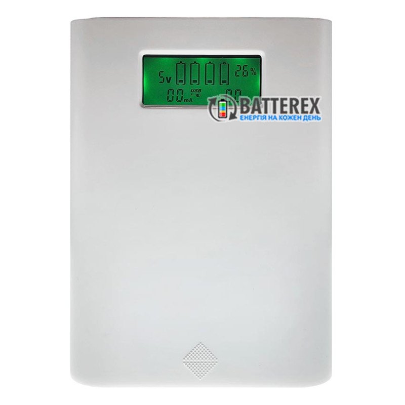 Soshine E3S White - повербанк на 4 аккумулятора 18650 на 2 порта USB 5V 3.5A, белый цвет корпуса