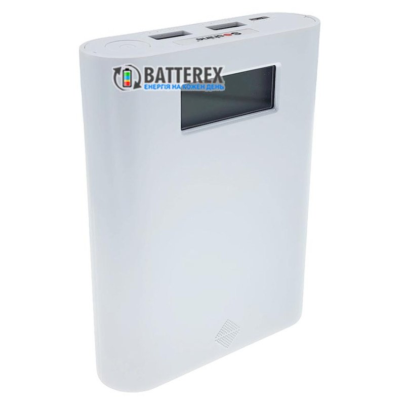 Soshine E3S White - повербанк на 4 аккумулятора 18650 на 2 порта USB 5V 3.5A, белый цвет корпуса