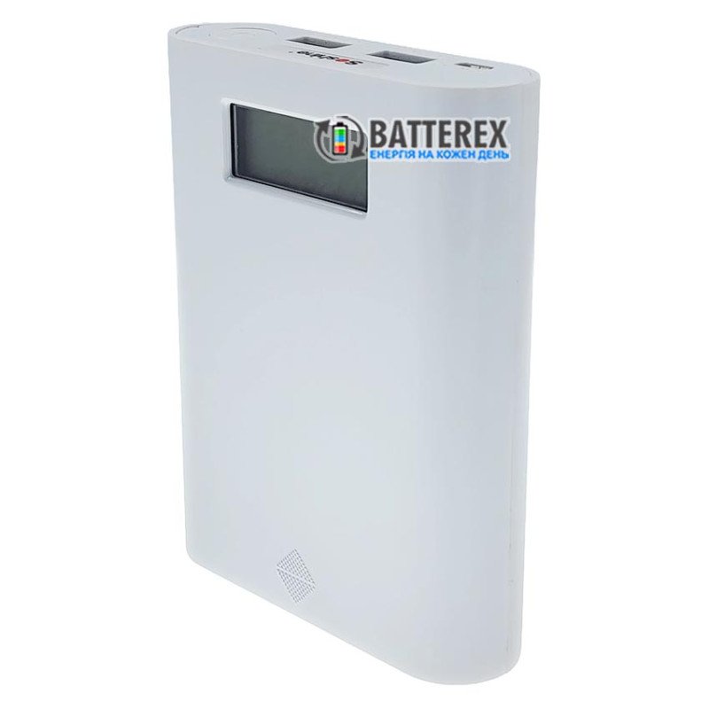 Soshine E3S White - повербанк на 4 аккумулятора 18650 на 2 порта USB 5V 3.5A, белый цвет корпуса