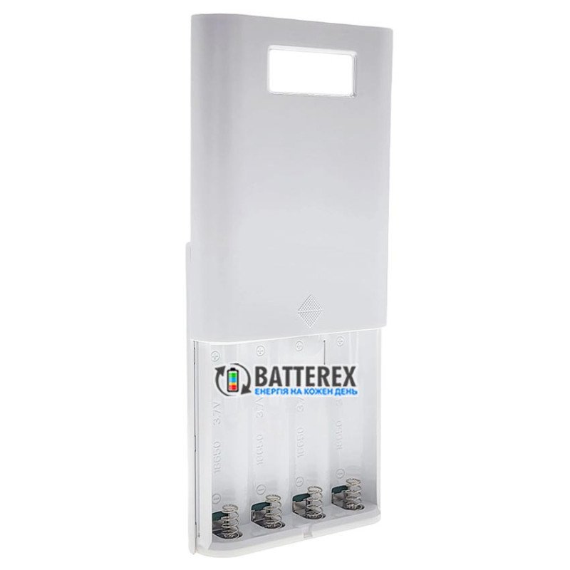 Soshine E3S White - повербанк на 4 аккумулятора 18650 на 2 порта USB 5V 3.5A, белый цвет корпуса