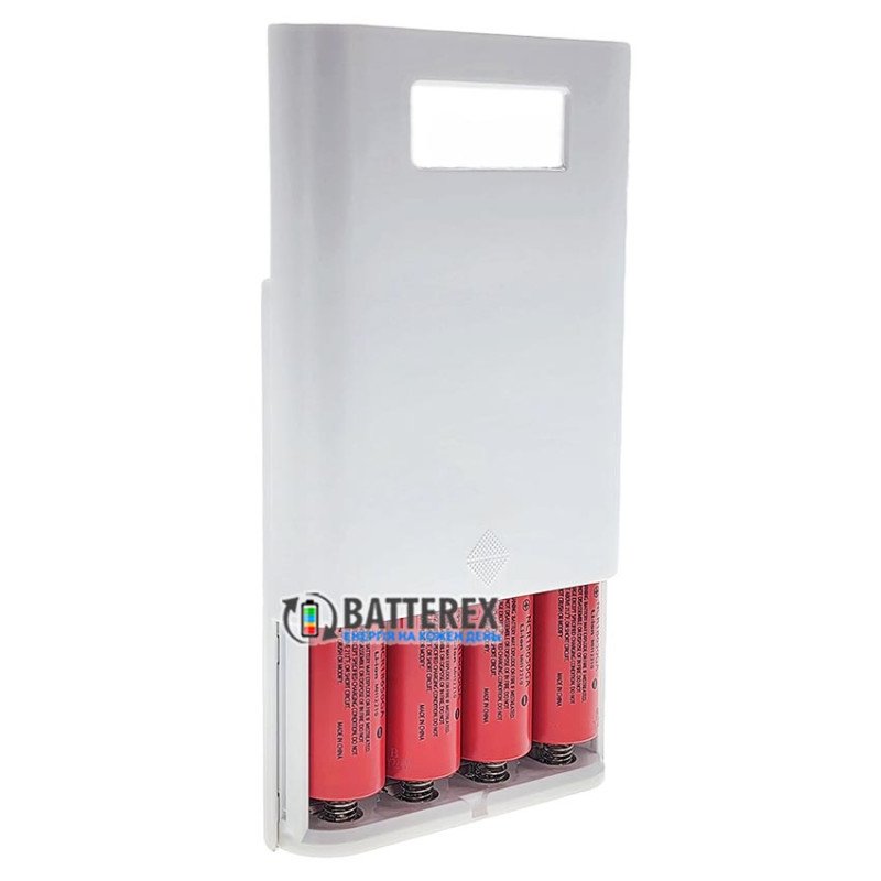 Soshine E3S White - повербанк на 4 аккумулятора 18650 на 2 порта USB 5V 3.5A, белый цвет корпуса