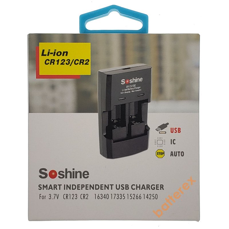 Зарядний пристрій Soshine S5 (Li) для  Li-ion акумуляторів CR123/CR2 3.0V/3.7V