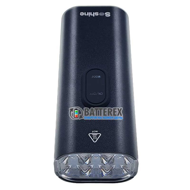 Велосипедный фонарь Soshine TB1 V2 с зарядкой от USB Type-C и Повербанком, крепление на руль в комплекте