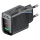Сетевое USB зарядное устройство ACEFAST A98 GaN Fast Dual Port Charger C+U PD 30W Black на 2 порта USB+Type-C c быстрой зарядкой QC3.0 и PD