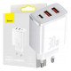 Зарядное устройство USB на 3 порта Baseus Compact Quick Charger 2U+C 30W White c быстрой зарядкой QC3.0 и PDстрой зарядкой QC3.0 и PD
