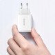Зарядное устройство USB на 3 порта Baseus Compact Quick Charger 2U+C 30W White c быстрой зарядкой QC3.0 и PDстрой зарядкой QC3.0 и PD
