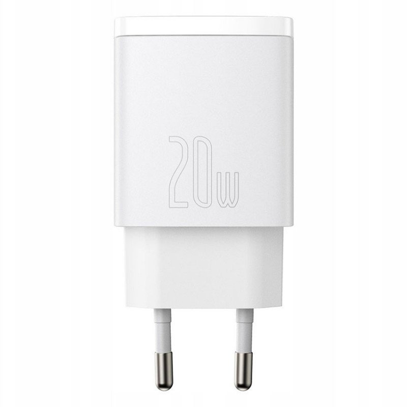 Baseus Compact Quick Charger C+U 20W White CCXJ-B02 зарядное устройство на 2 порта USB+Type-C c быстрой зарядкой QC3.0 и PD