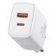 Baseus Compact Quick Charger C+U 20W White CCXJ-B02 зарядное устройство на 2 порта USB+Type-C c быстрой зарядкой QC3.0 и PD