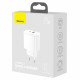 Baseus Compact Quick Charger C+U 20W White CCXJ-B02 зарядное устройство на 2 порта USB+Type-C c быстрой зарядкой QC3.0 и PD