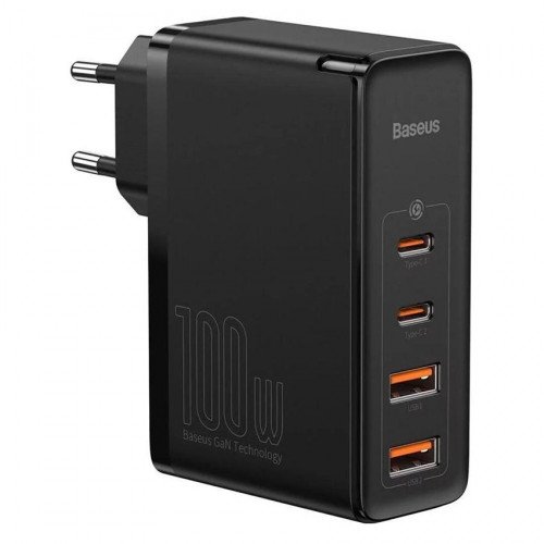 Baseus GaN2 Pro Quick Charger 2C+2U 100W EU Black - мощный сетевой USB адаптер на 2xUSB и 2xUSB Type-C для ноутбуков и смартфонов