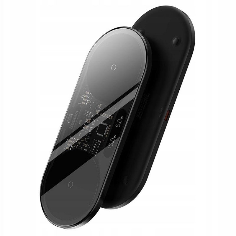 Беспроводное зарядное устройство Baseus Digital LED Display Wireless Charger 20W Black