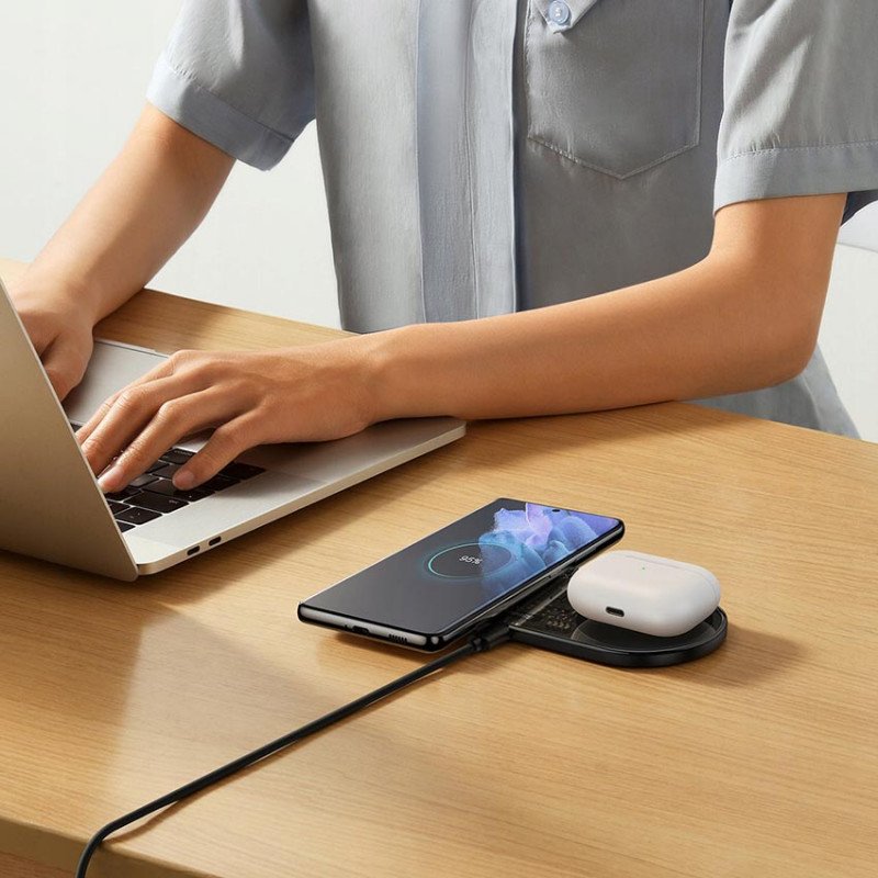 Беспроводное зарядное устройство Baseus Digital LED Display Wireless Charger 20W Black