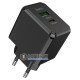 Мережевий USB зарядний пристрій HOCO CS14A PD20W+QC3.0 20W Black на 2 порти USB+Type-C із швидкою зарядкою QC3.0 та PD