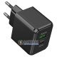 Мережевий USB зарядний пристрій HOCO CS14A PD20W+QC3.0 20W Black на 2 порти USB+Type-C із швидкою зарядкою QC3.0 та PD