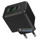 Мережевий USB зарядний пристрій HOCO CS14A PD20W+QC3.0 20W Black на 2 порти USB+Type-C із швидкою зарядкою QC3.0 та PD